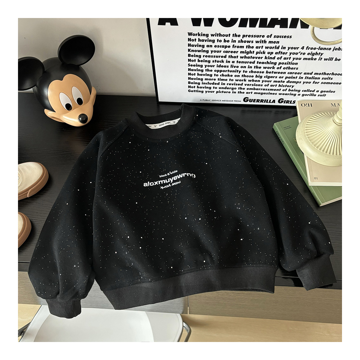 Autumn children's cotton sweatshirts for boys and girls round neck tops for middle and large children