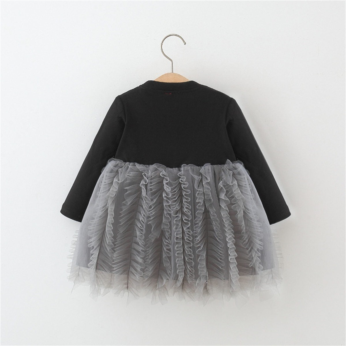 Girls Spring and Autumn Bowknot Puffy Tulle Princess Dress