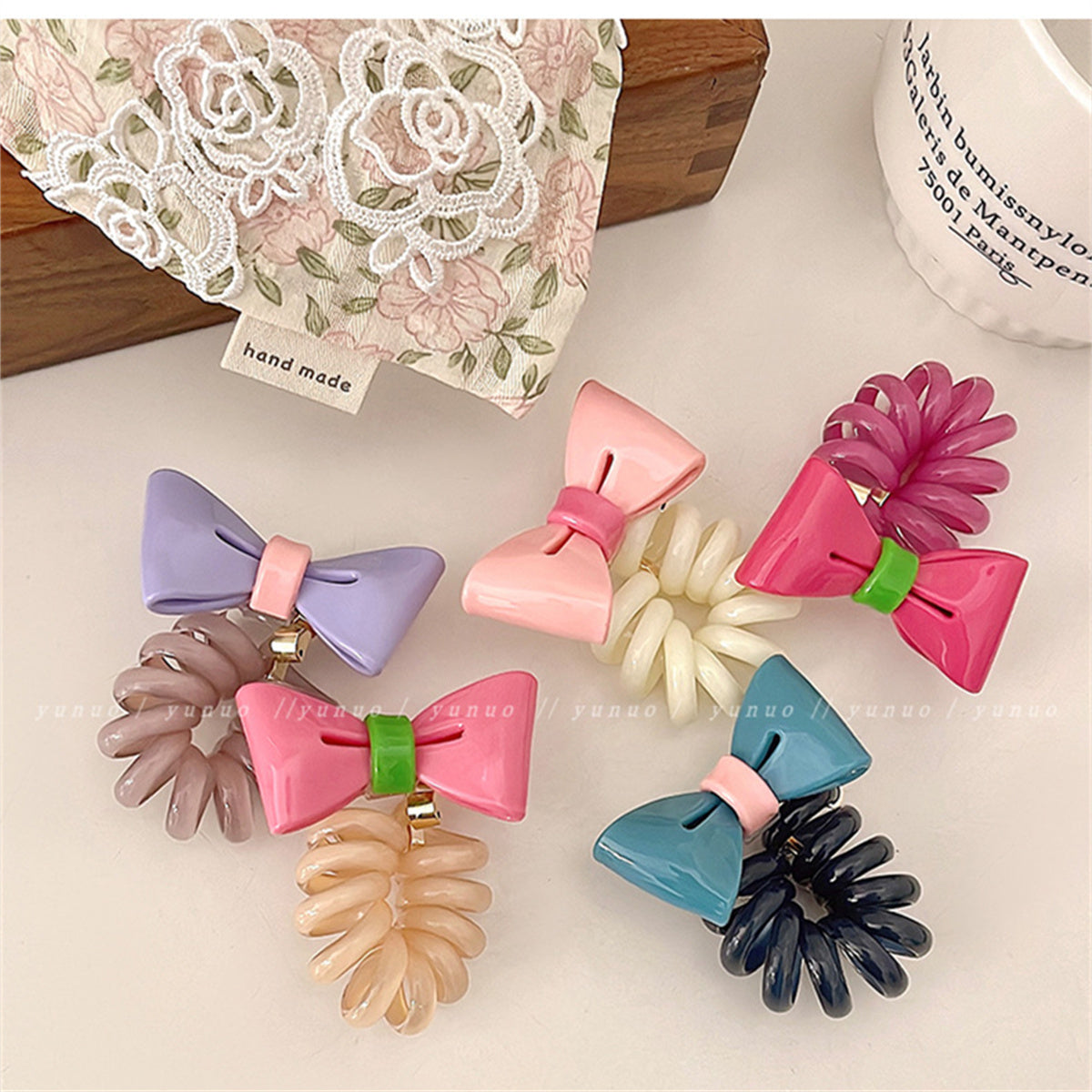 Children's three-dimensional bow telephone line temperament wind rope