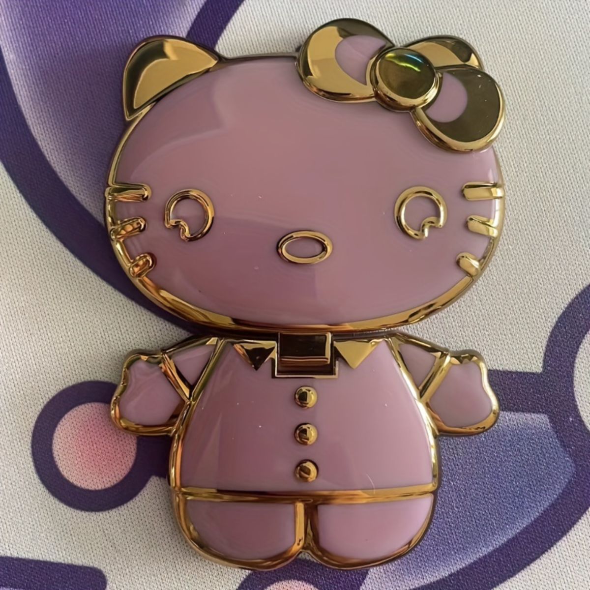 KT cat mobile phone back sticker stand 360 rotation cartoon electroplating with makeup mirror cute girl mobile phone shell decoration