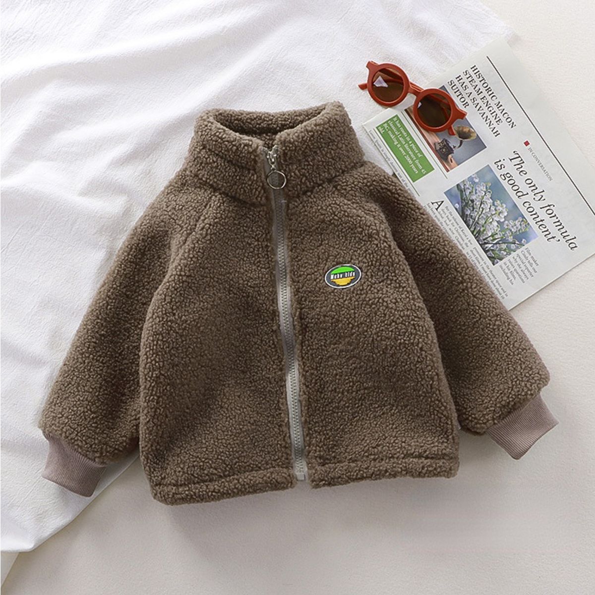 Children's lamb fleece jacket plus velvet jacket for boys and girls new styles for autumn and winter