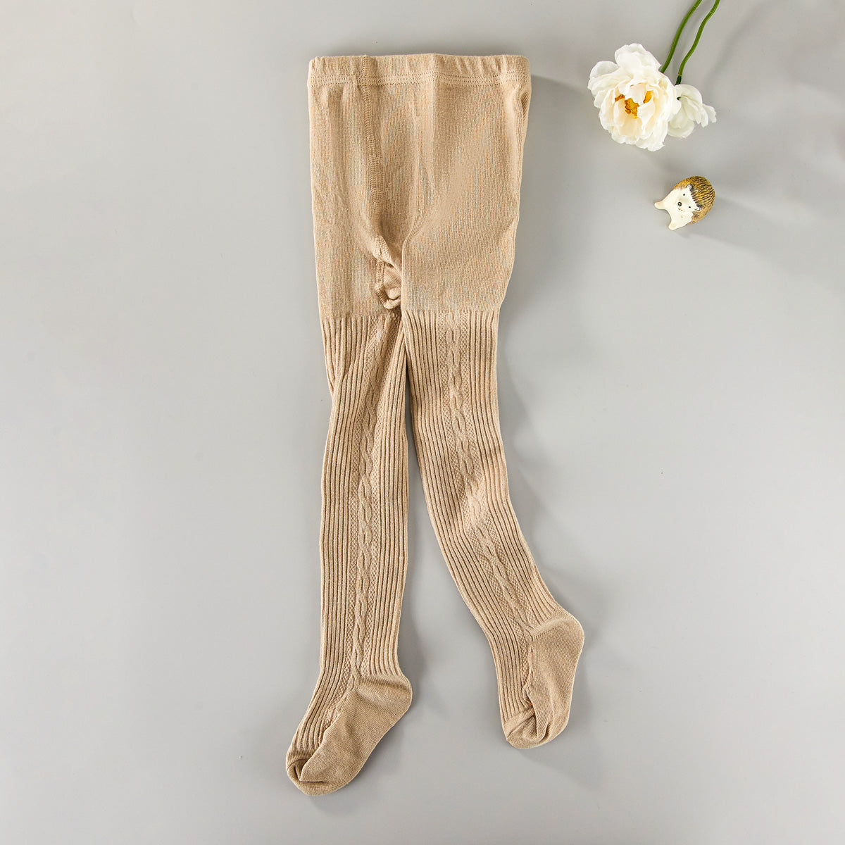 Children's solid color hemp pattern tights