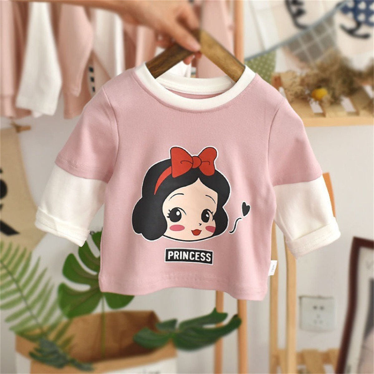 Baby Girl Cartoon T-shirt Cotton Long Sleeve Baby Bottoming Shirt