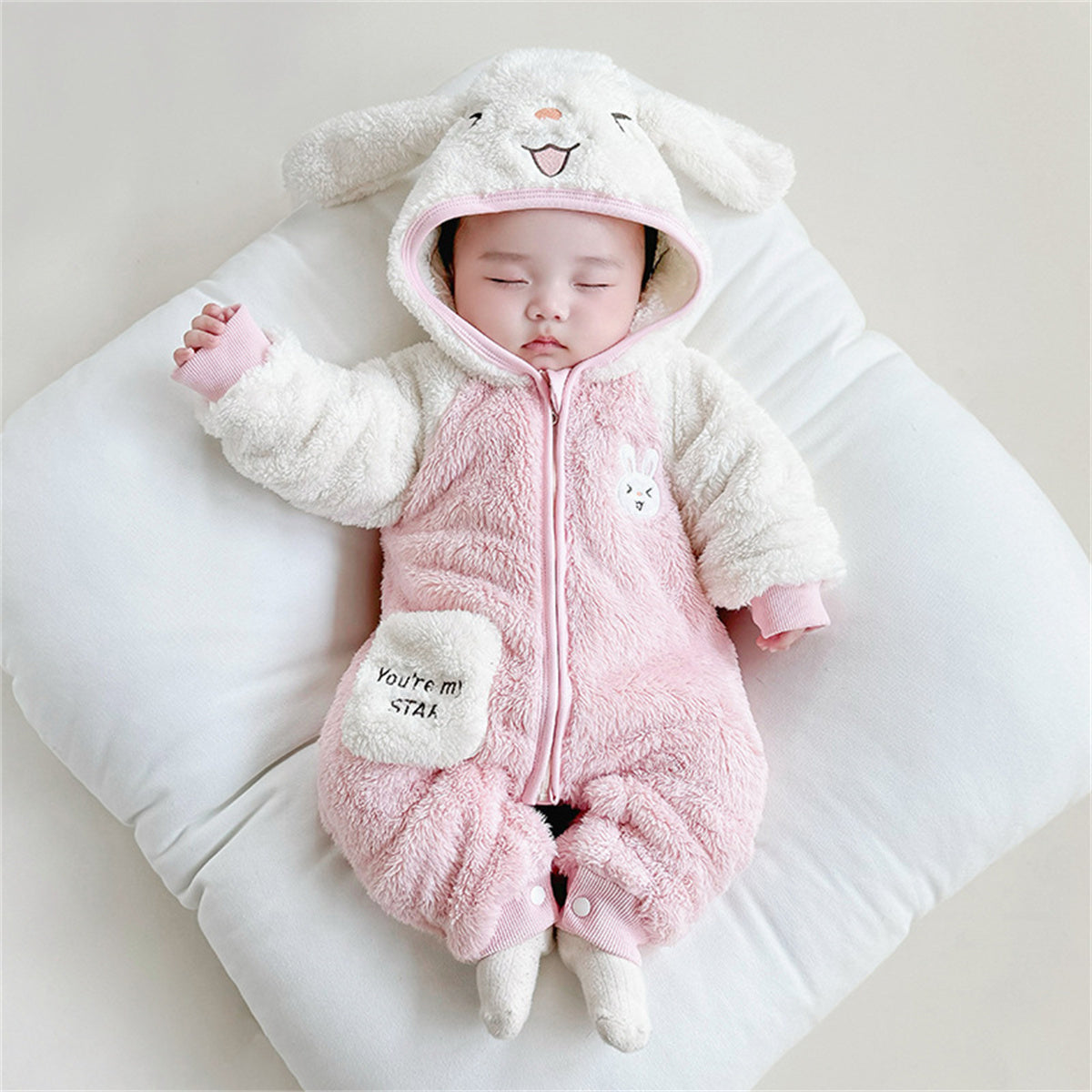 Baby Clothes Double-sided North American Fleece Cartoon Warm Romper