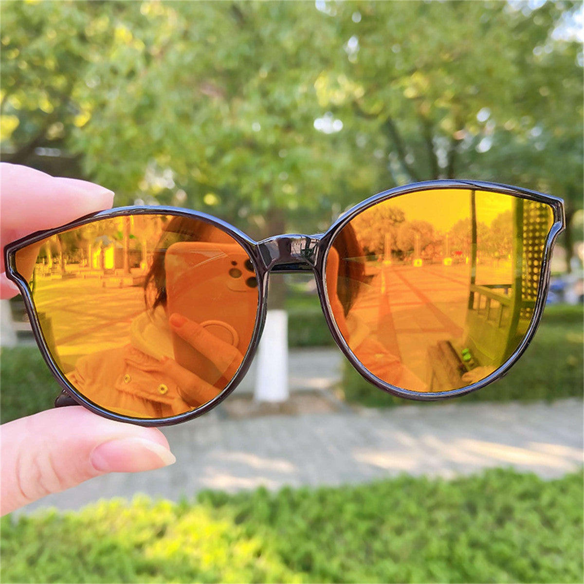 Children's daily simple colorful cool style anti-ultraviolet sunglasses