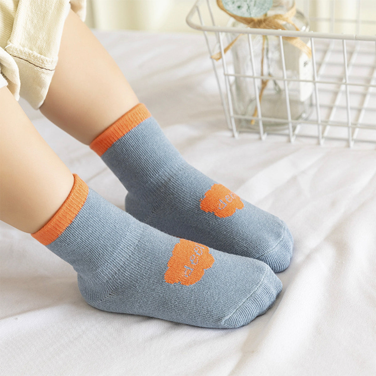 Children's combed cotton baby breathable non-slip bottom indoor toddler socks