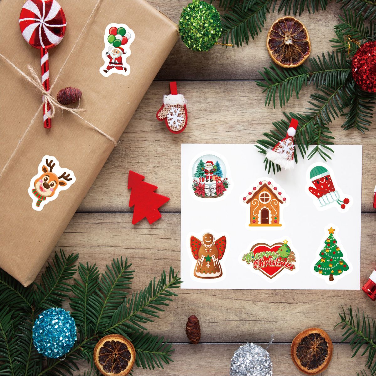 Christmas holiday decoration stickers 100 pieces