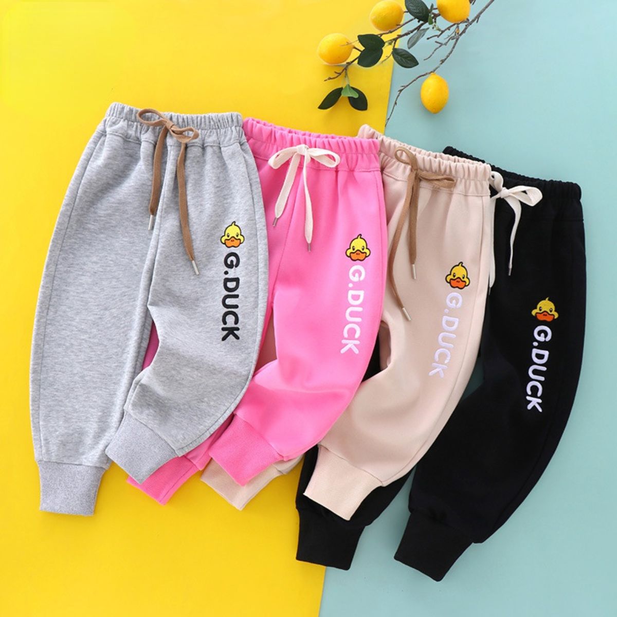 Little yellow duck children&#39;s casual sweatpants spring and autumn new children&#39;s clothing small and medium boys&#39; pants baby trousers girls