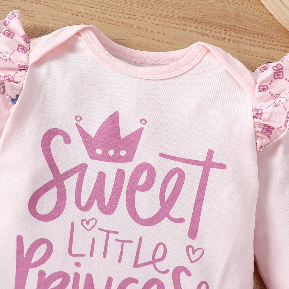 Baby girl's pink sweet little princess romper suit