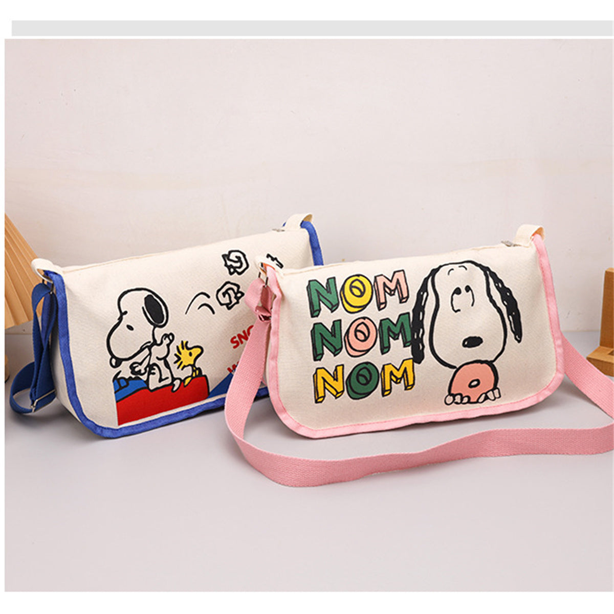 Children's canvas bag Snoopy shoulder bag casual student style printed cartoon bag