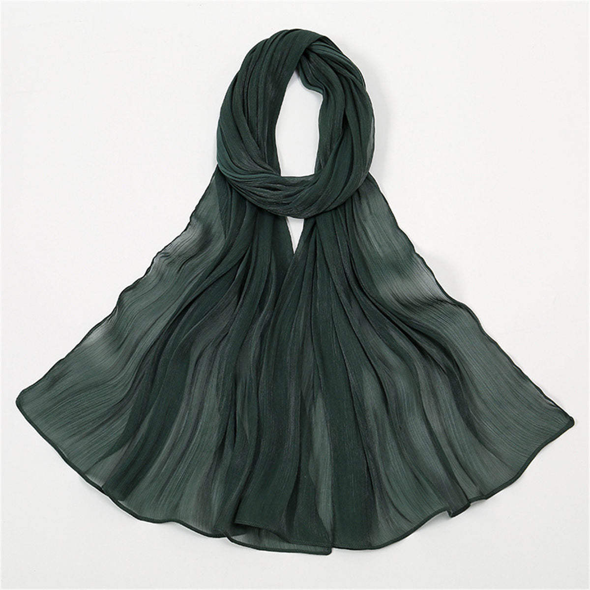 Women&#39;s solid color simple style breathable bright silk chiffon scarf