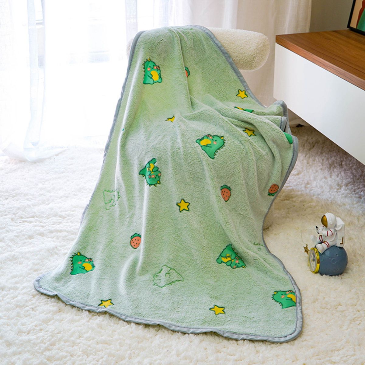 Cartoon Print Thick Sleeping Mat Warm Blanket