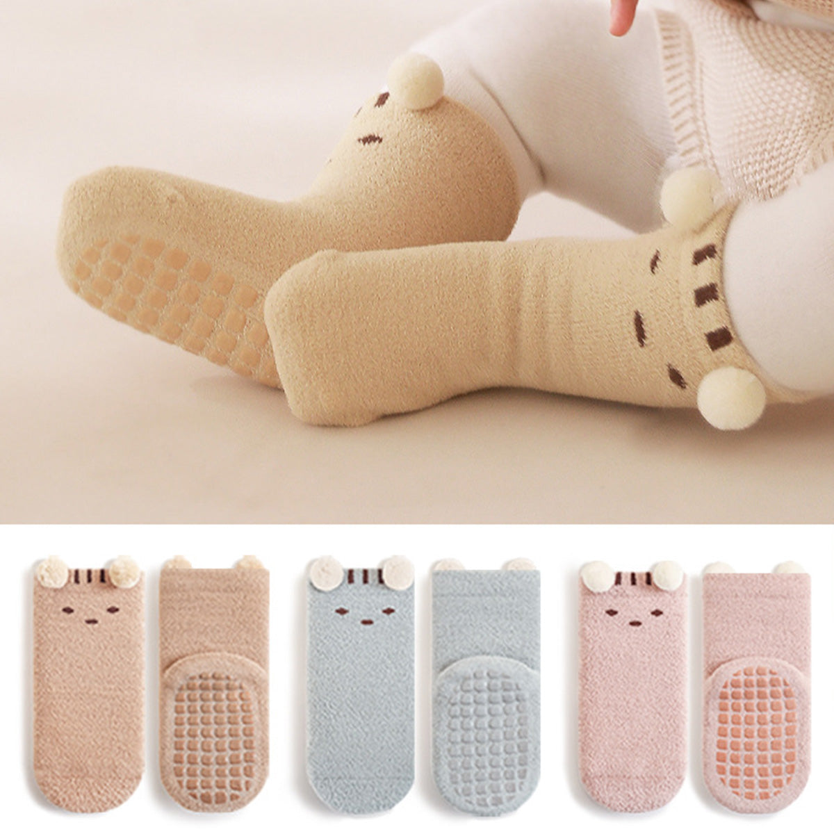 Children's cute doll embroidered pattern socks