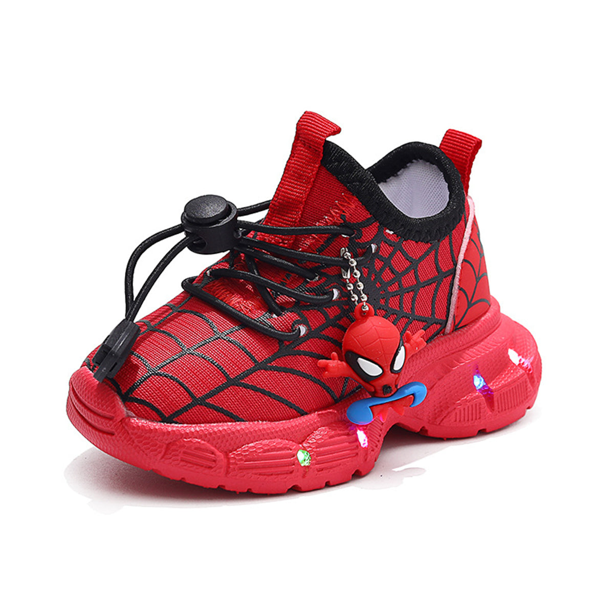 Children's mesh spider web LED light-up sports shoes