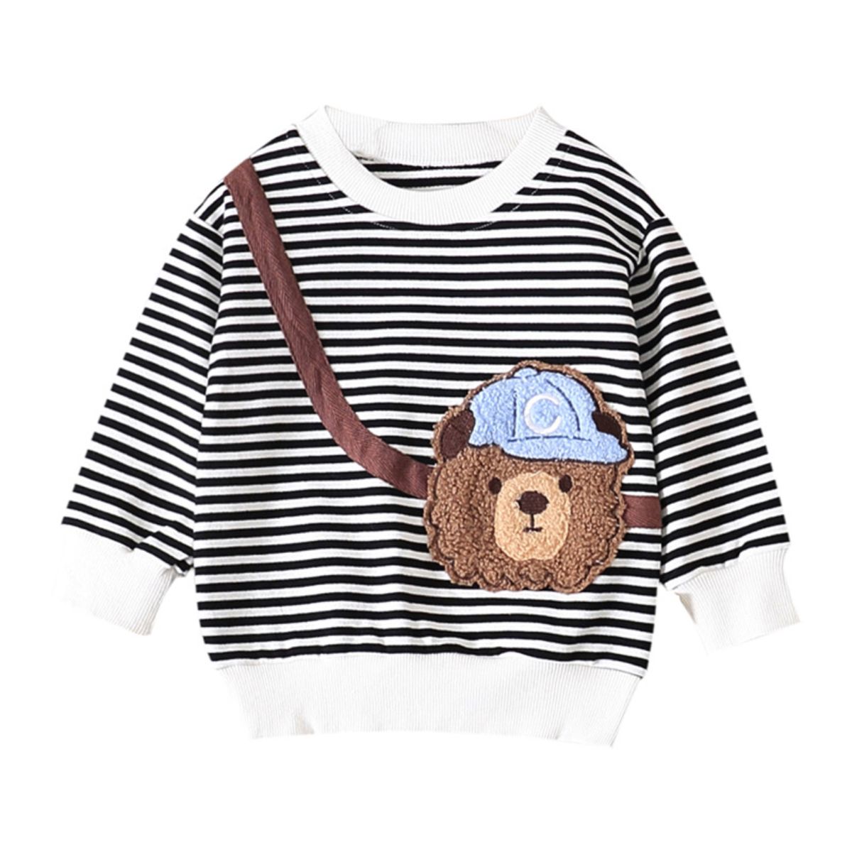 Boys' sweatshirts new autumn styles for children and babies cartoon autumn clothes for girls long-sleeved T-shirts children's striped tops