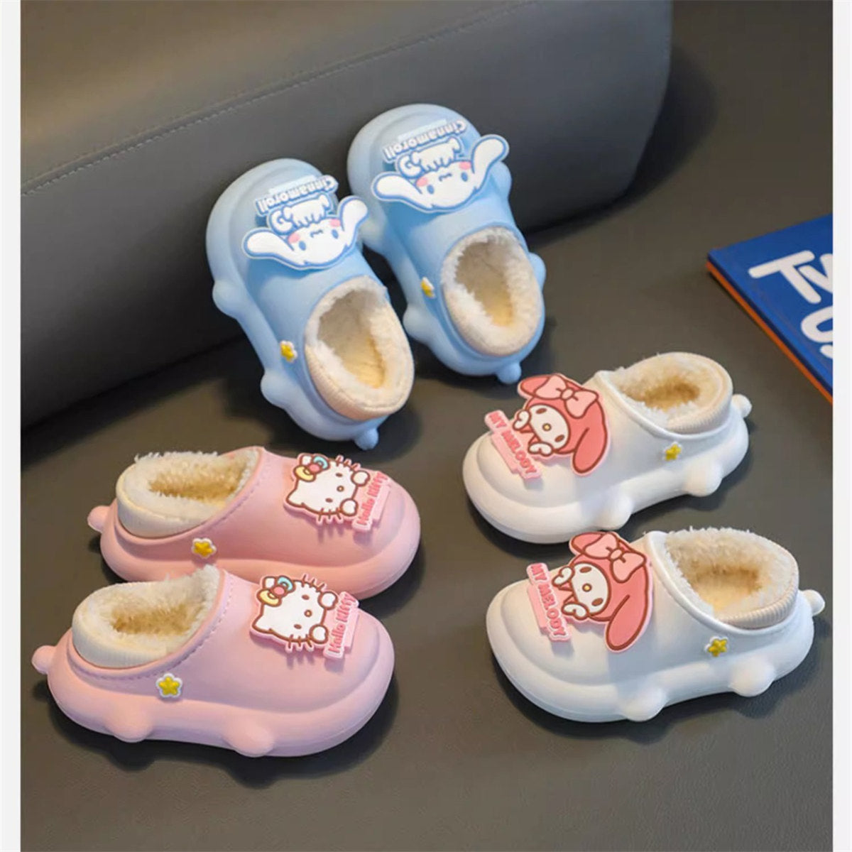 Children's girls autumn and winter Sanrio cute cartoon warm home cotton slippers