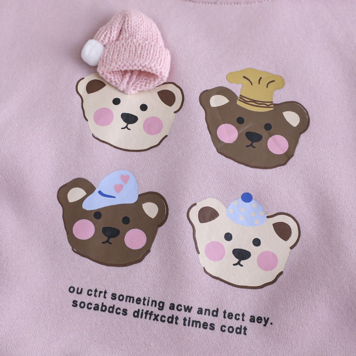 Girls Plush Cartoon Sweater Autumn and Winter Cute Bear Tops Small and Medium Children Thickened Casual All-match Warm Children's Clothing