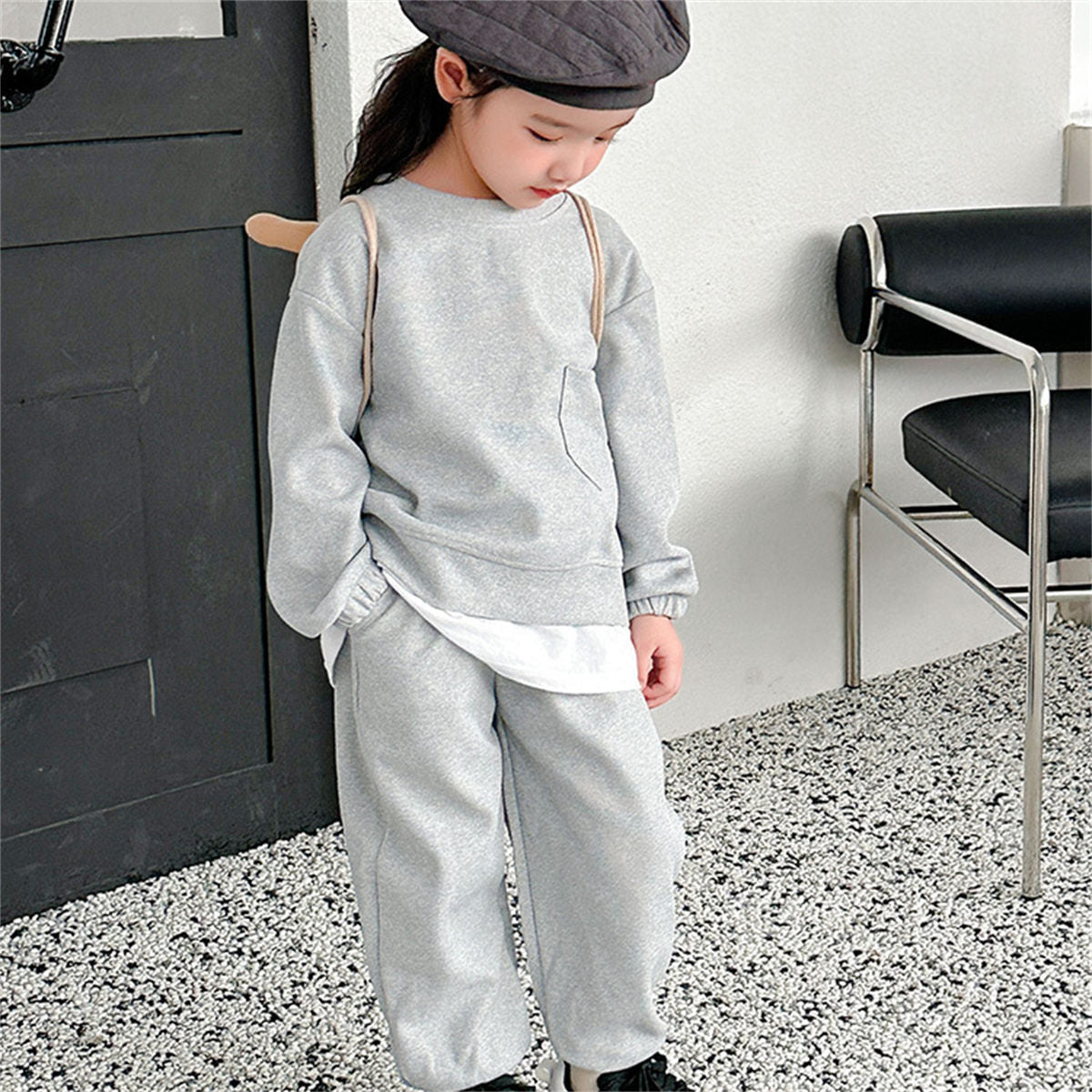 Children's sweater suit autumn style baby boy long sleeve long pants sportswear girl fake two piece sweater suit