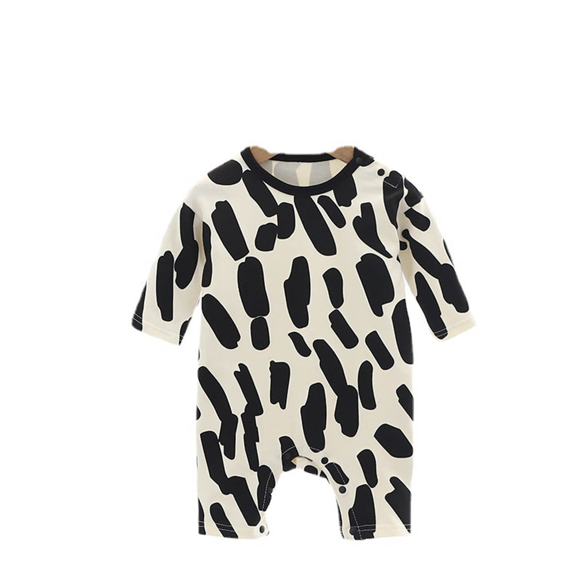 Baby pure cotton cow print + hat baby crawling clothes