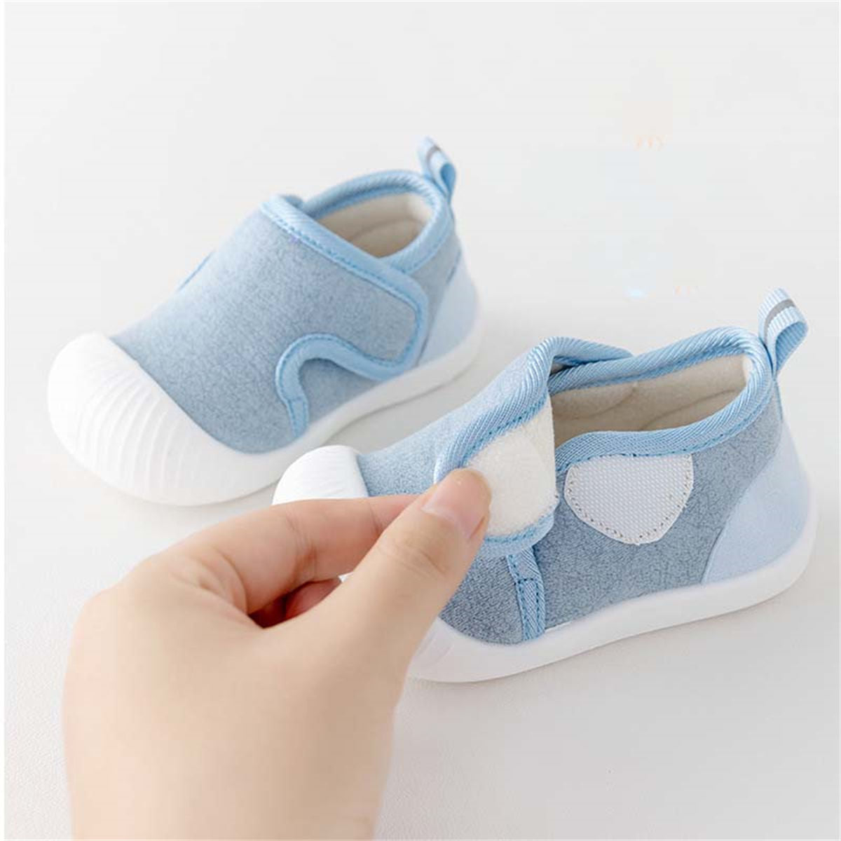 Winter solid color cotton-padded shoes for infants and children