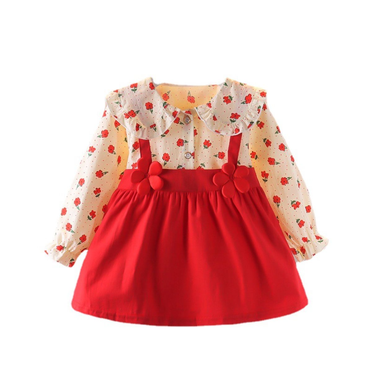 One and a half year old baby toddler autumn dress skirt baby girl clothes cute floral dress 2 girls dress princess dress