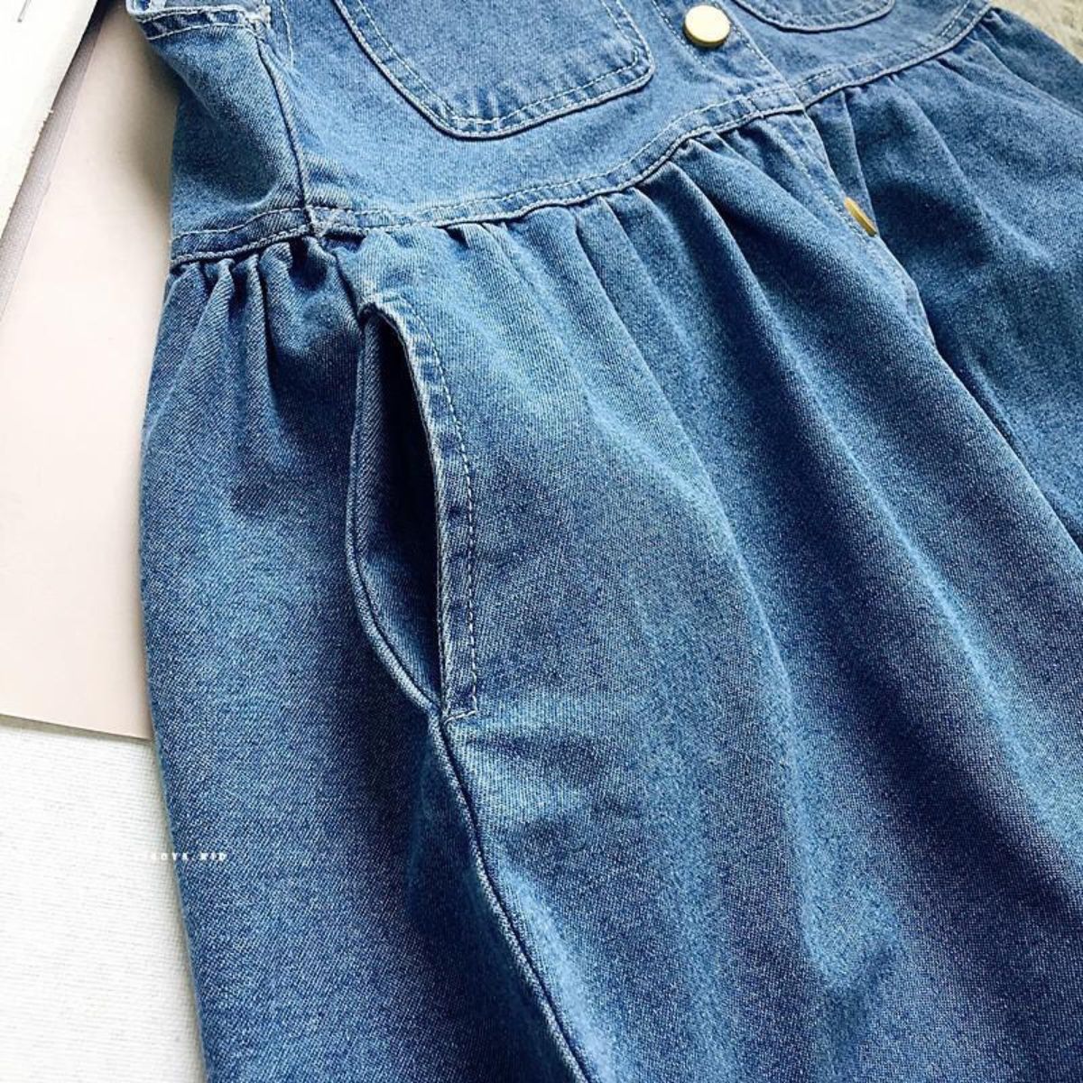 Girls denim skirt vest skirt autumn baby girl shirt overalls skirt two-piece dress children's spring clothes