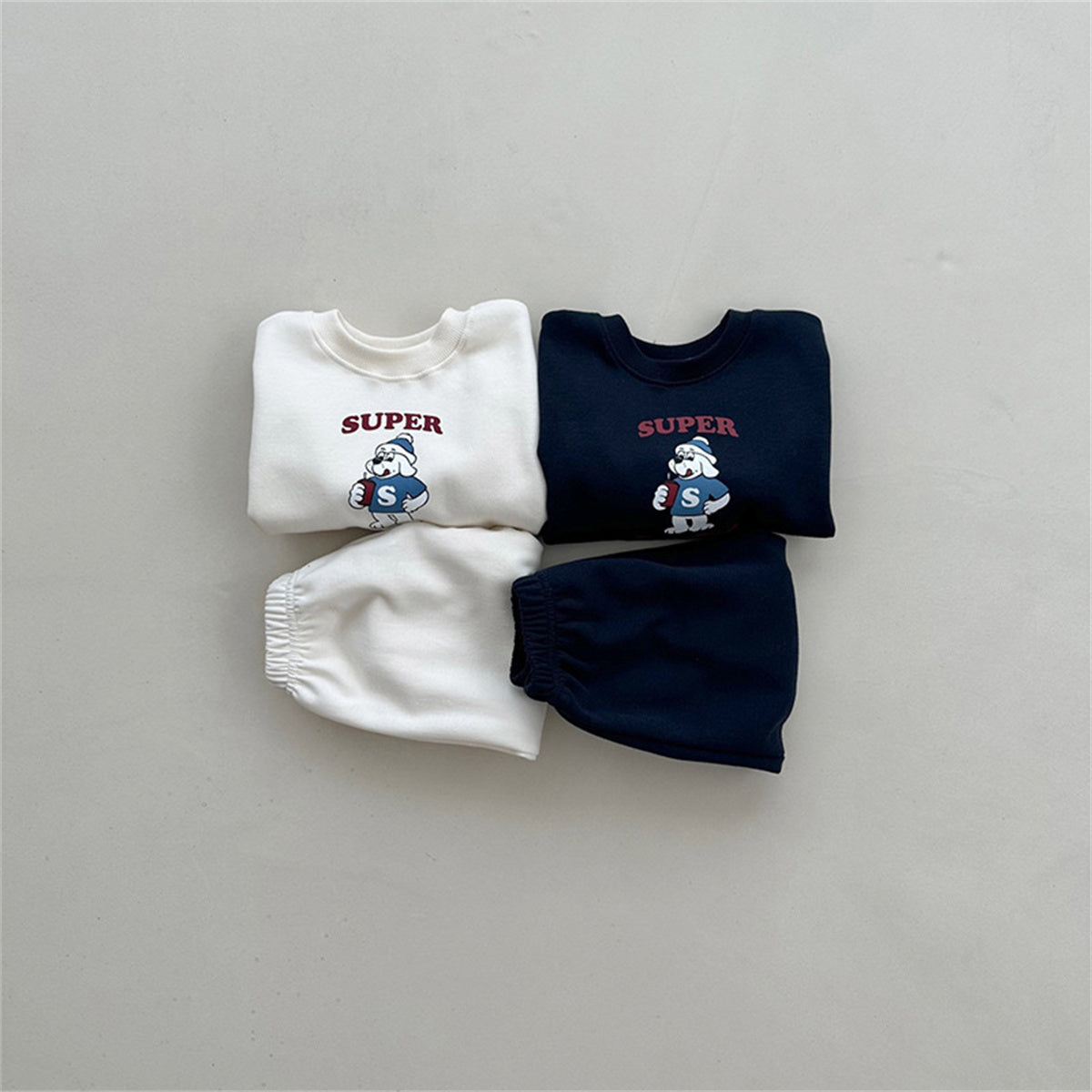 Infant and Toddler Letter Cartoon Cute Casual Children's Suit with Hood