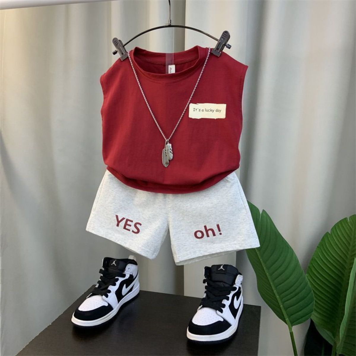 New style boy baby summer suit summer sleeveless clothes boy children two piece suit