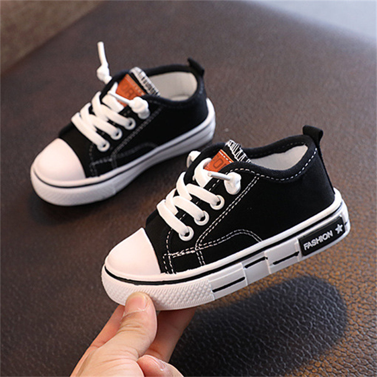 Children's and boys' spring and autumn simple casual non-slip lightweight low-top canvas shoes