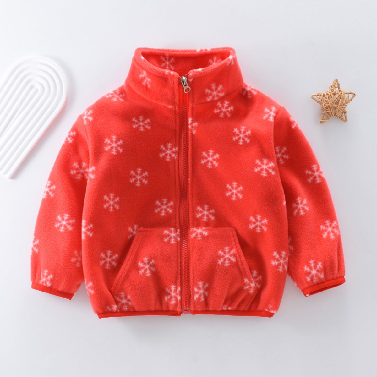 Children's spring and autumn jackets, girls' fleece warm tops, plush tops, baby's autumn and winter clothes for going out