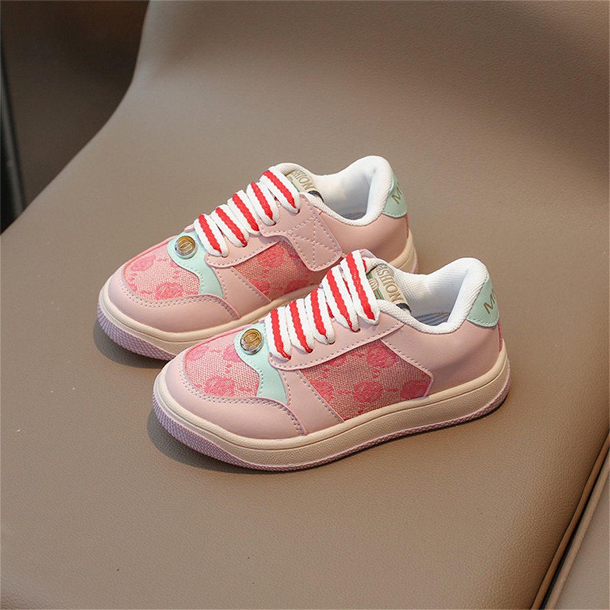 Children's and children's color matching print temperament urban style soft bottom low top sneakers