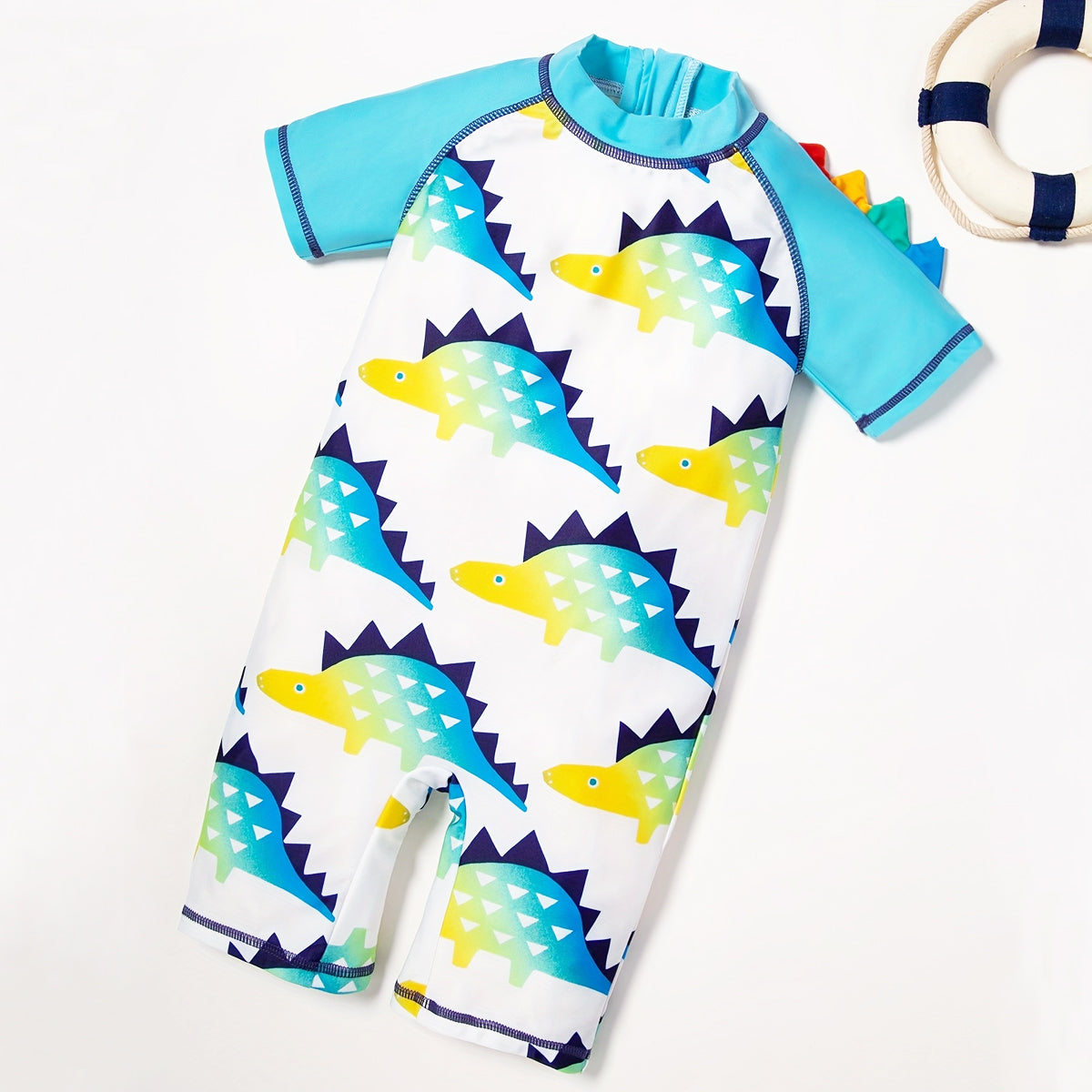 1 piece boy swimsuit one-piece swimsuit summer short-sleeved rocket starry sky