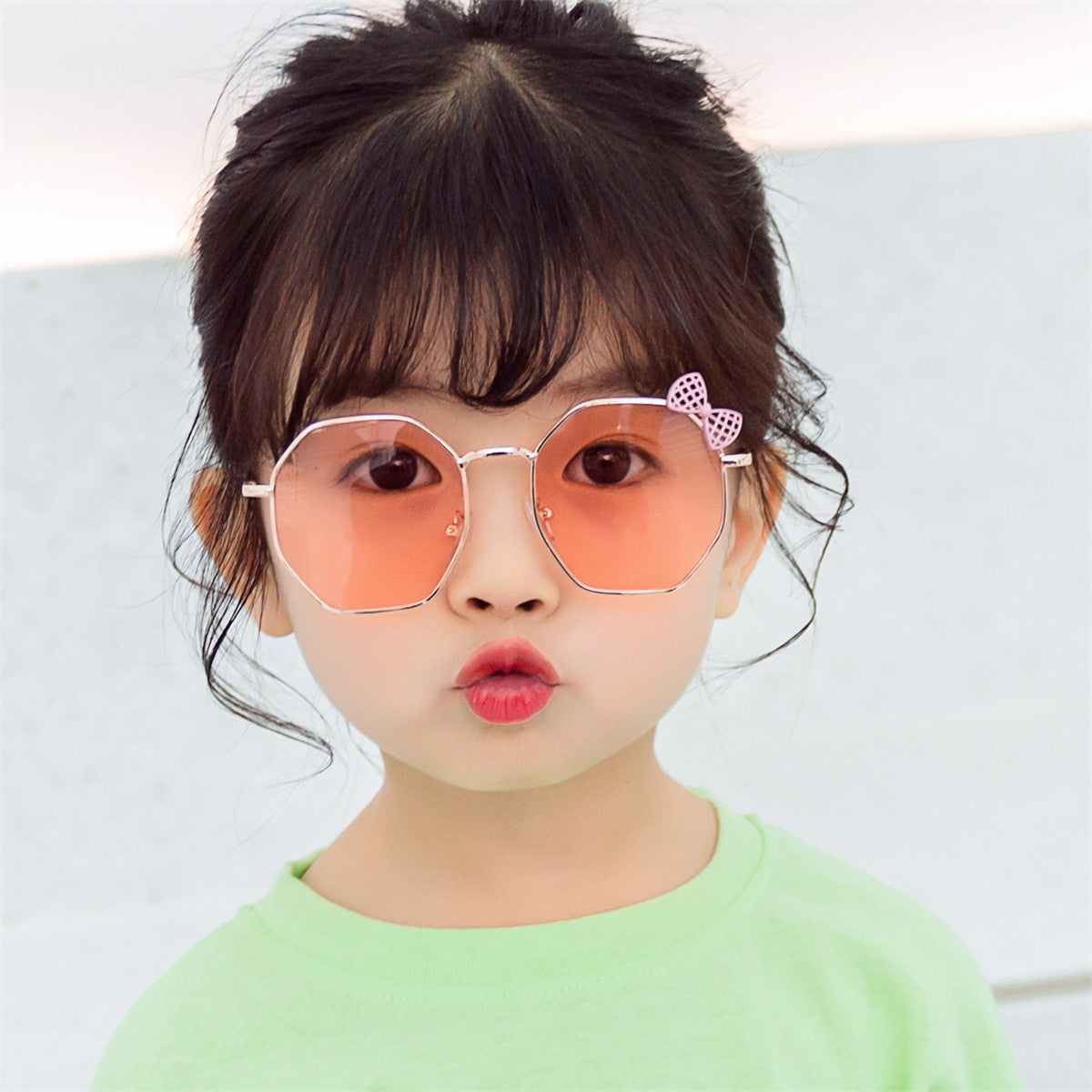 Children's Fashion Bow Irregular Metal Sunglasses