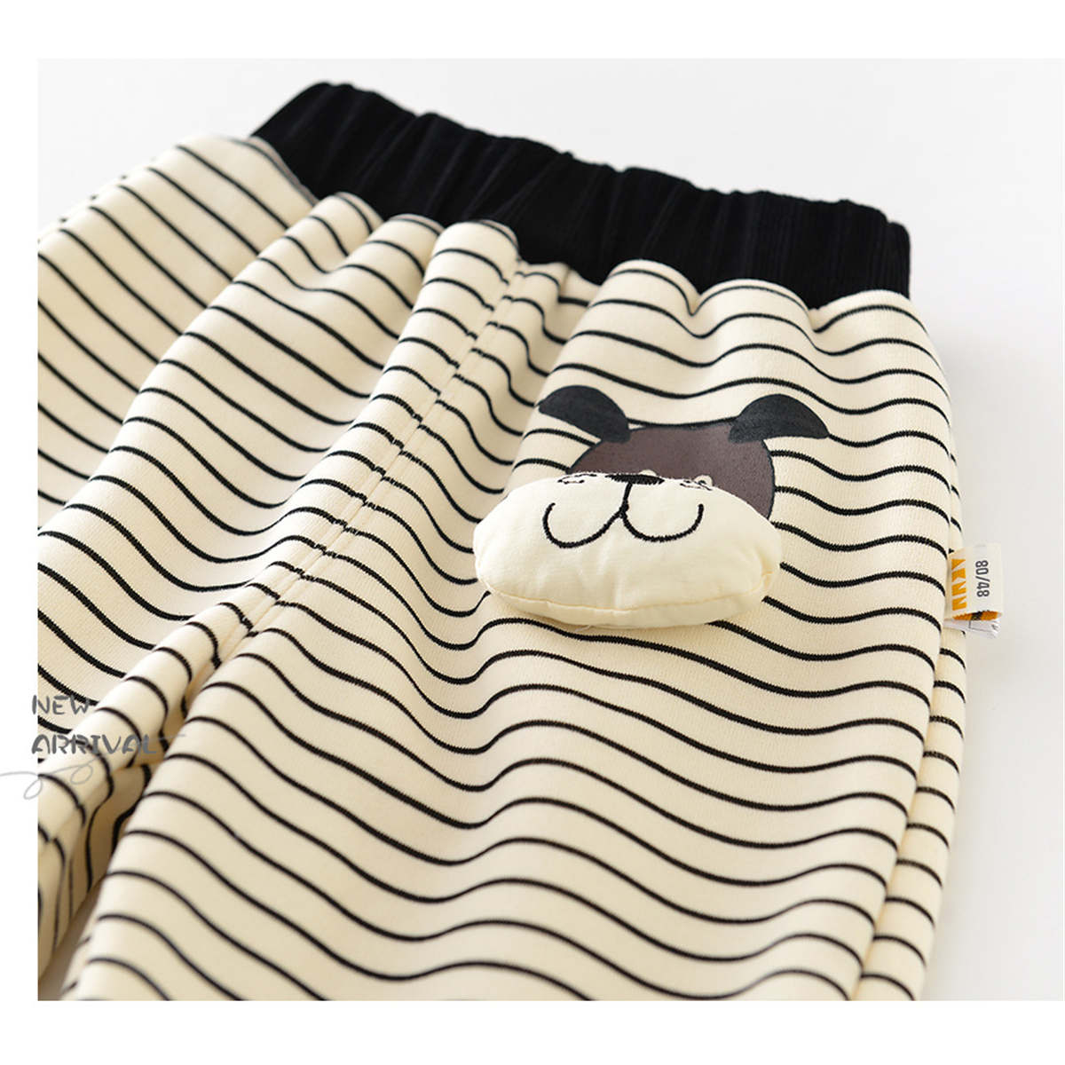 Children&#39;s winter velvet striped sweatshirt one-piece velvet cartoon sweatpants