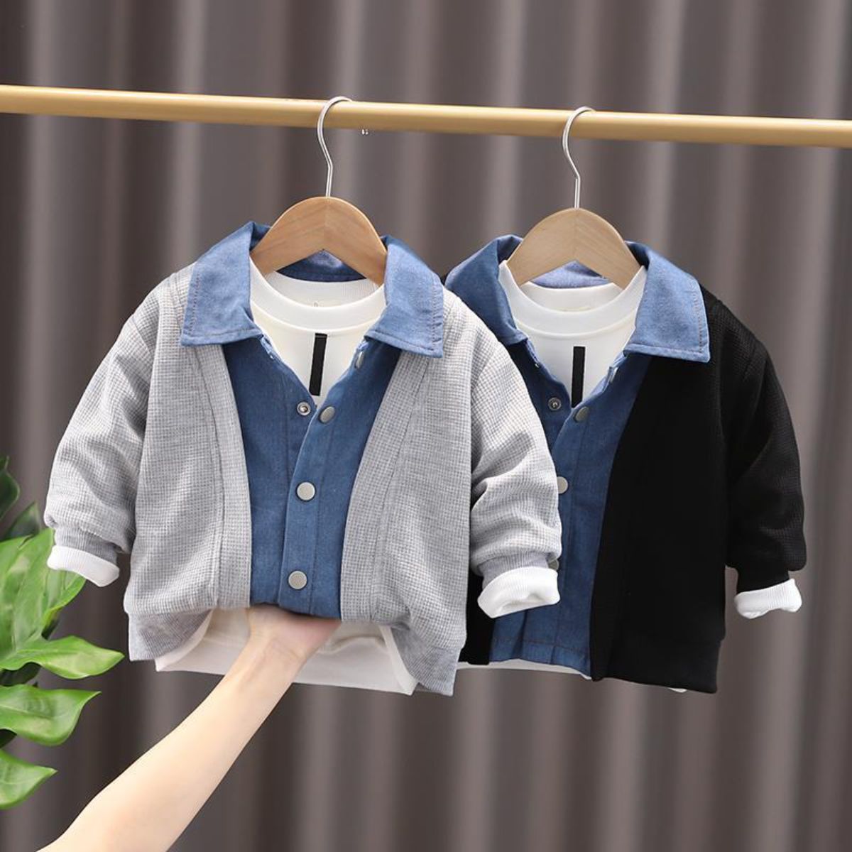 Boys' fashion autumn new denim jackets for small and medium-sized children's loose casual jackets cardigans