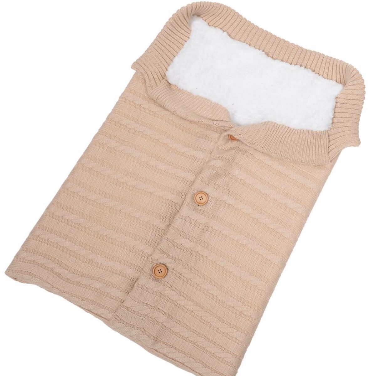 Plush baby sleeping bag wool knitted baby blanket