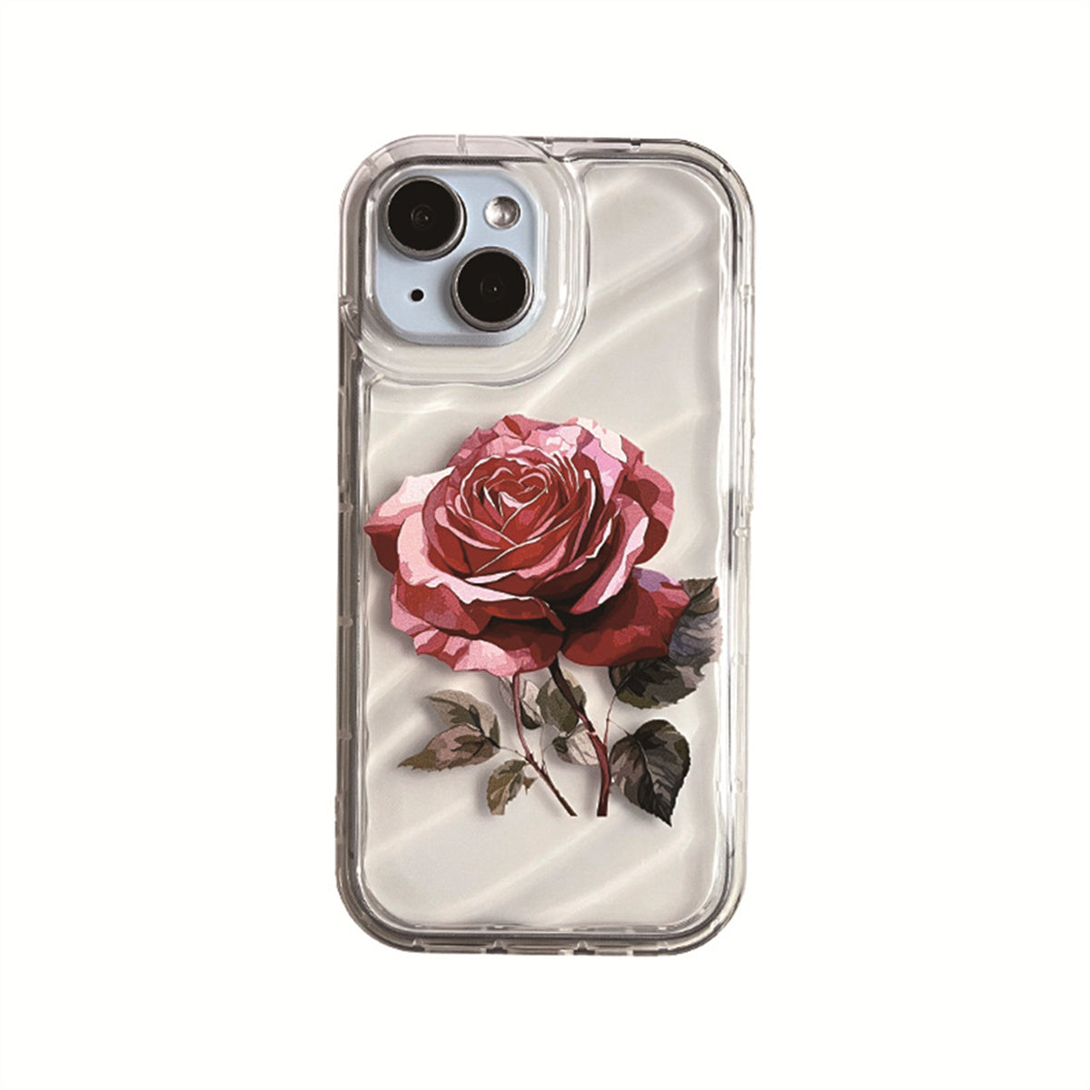 Apple transparent soft shell water ripple elegant ladies rose mobile phone case