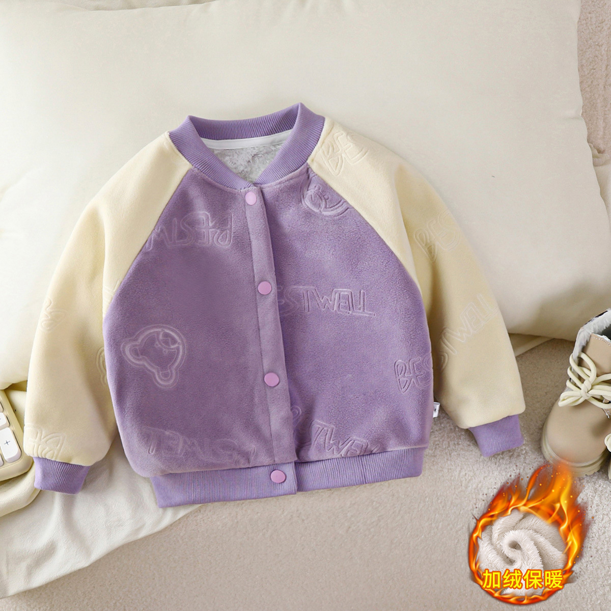 Girls and boys autumn and winter cotton baseball jacket