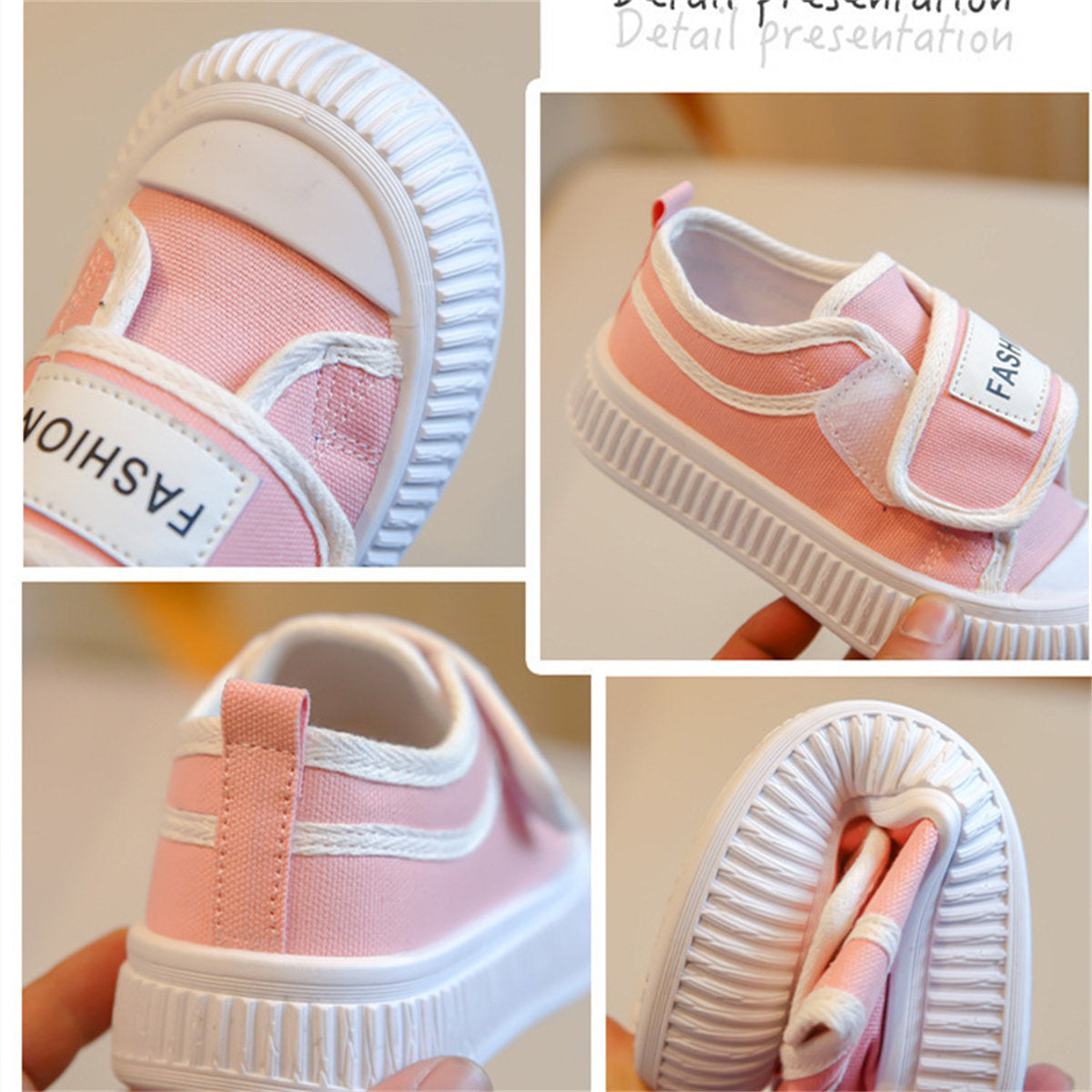 Medium and large girls' soft sole casual style letter style sweet and cool low-top canvas shoes