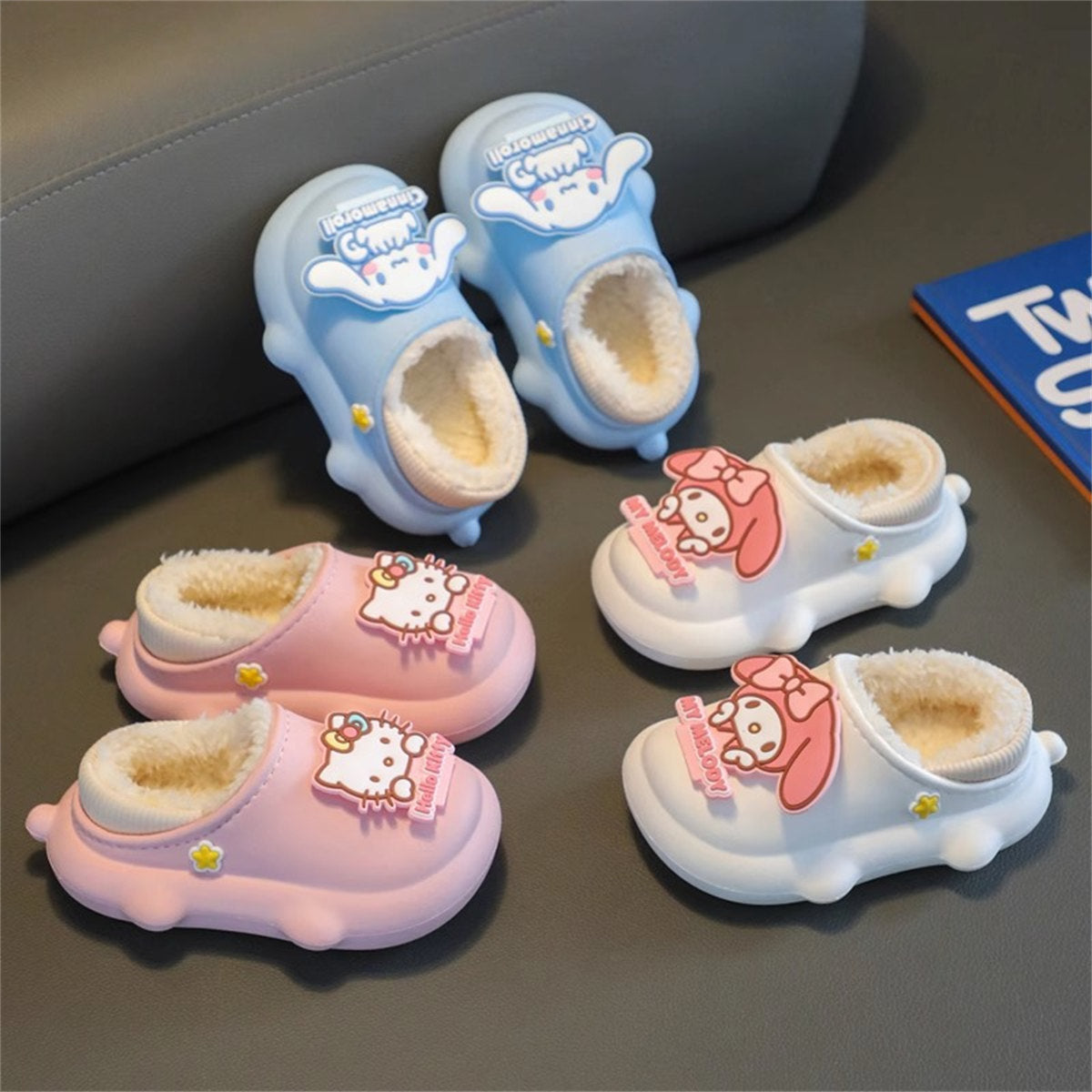 Children's girls autumn and winter Sanrio cute cartoon warm home cotton slippers