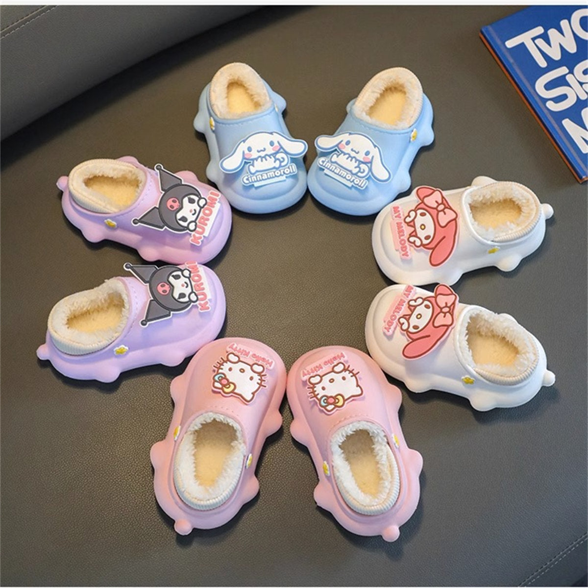 Children's girls autumn and winter Sanrio cute cartoon warm home cotton slippers