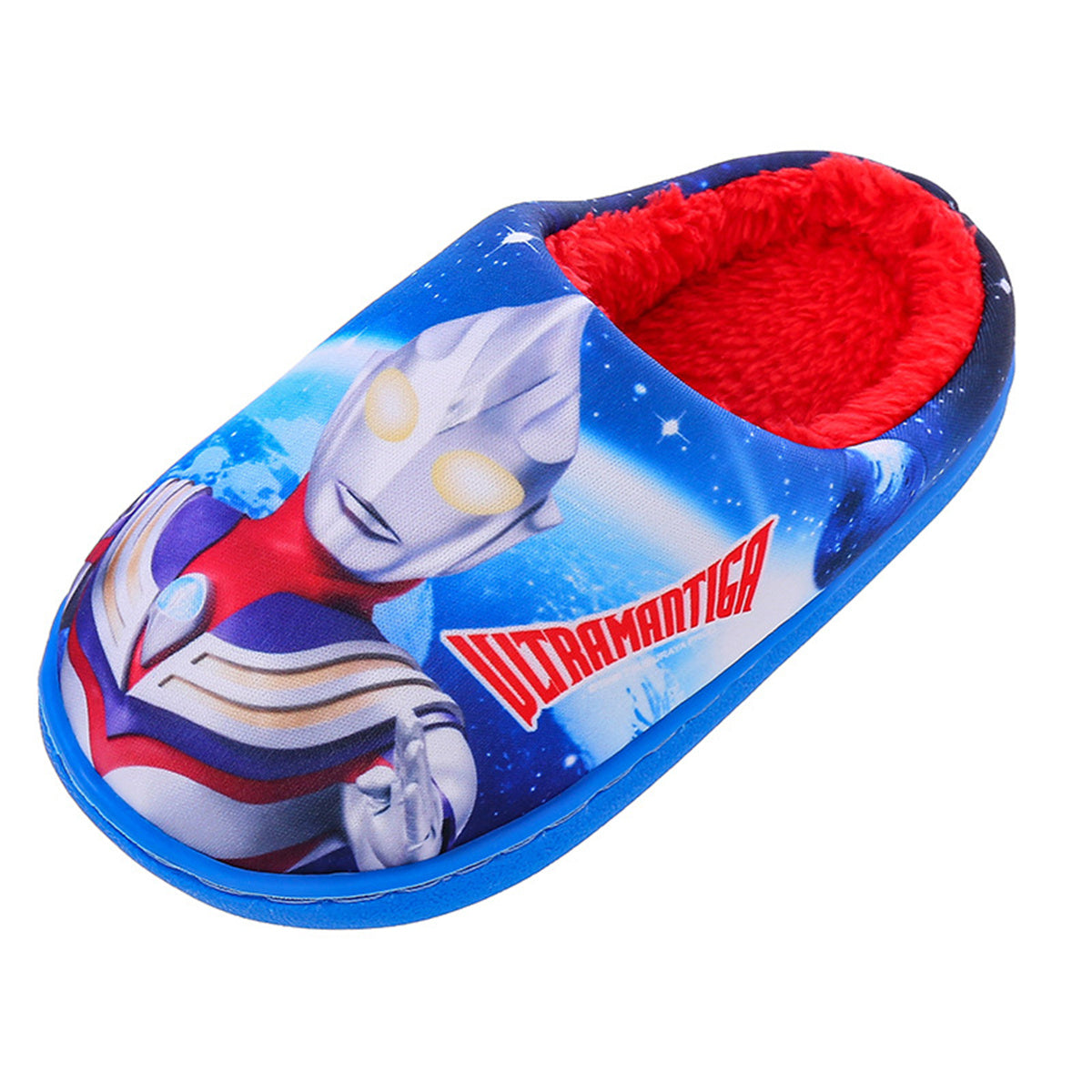 Ultraman autumn and winter home indoor non-slip warm cartoon cotton slippers for middle and large boys