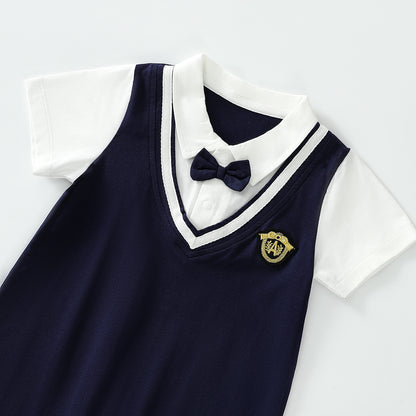 Short Sleeve Boxer Romper