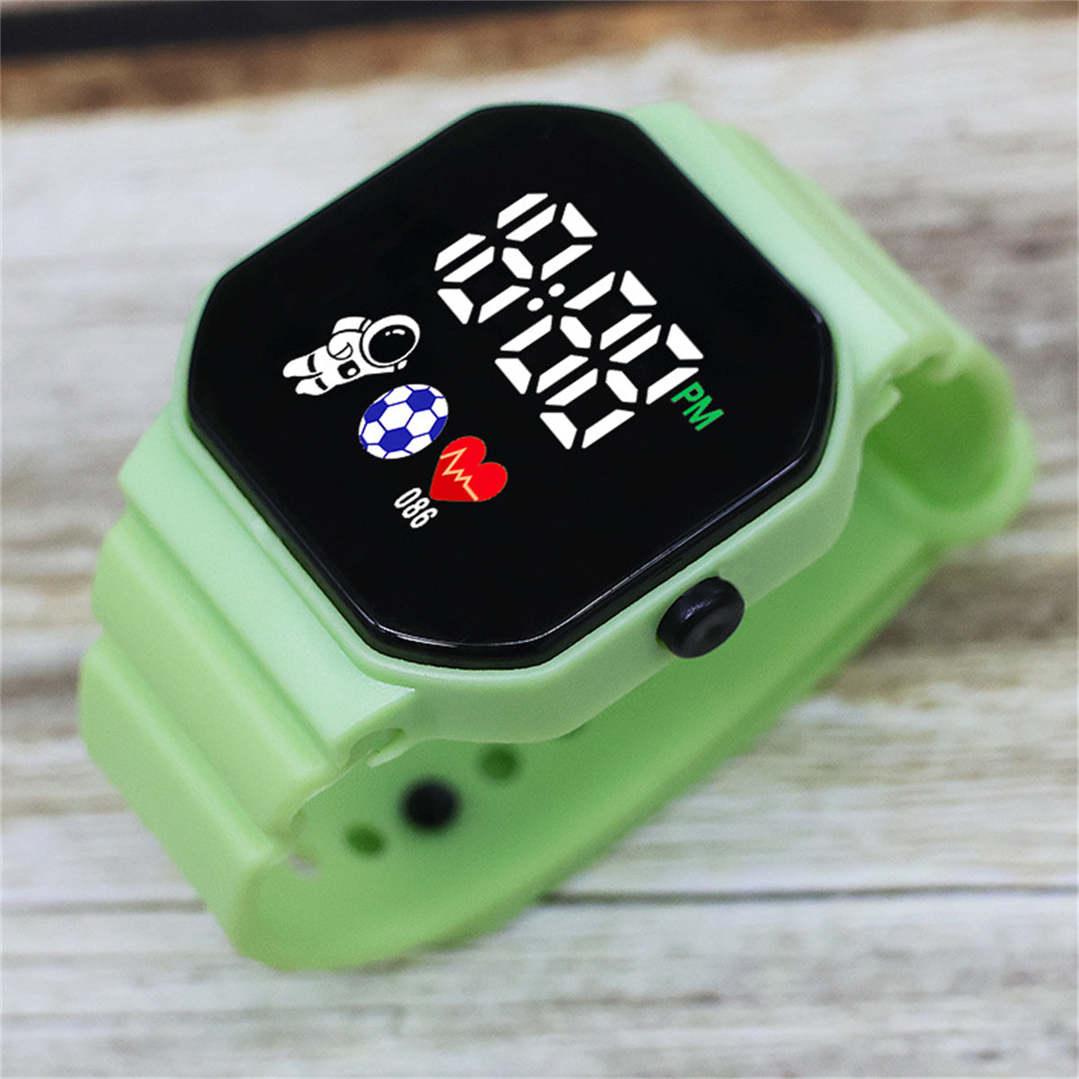 Square Button LED Waterproof Sports Electronic Watch for Kids and Boys