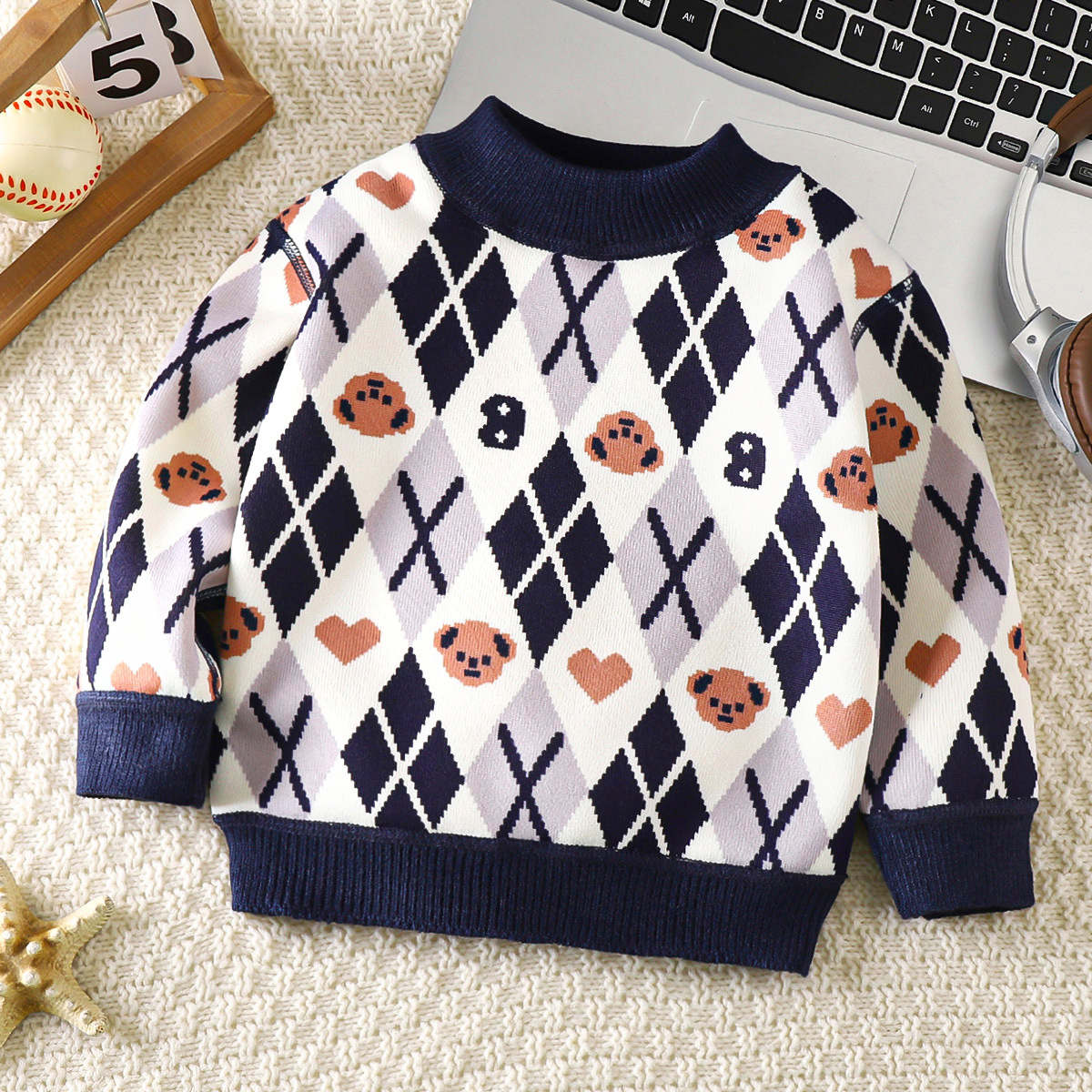 children&#39;s sweater knitted fleece bottoming shirt top