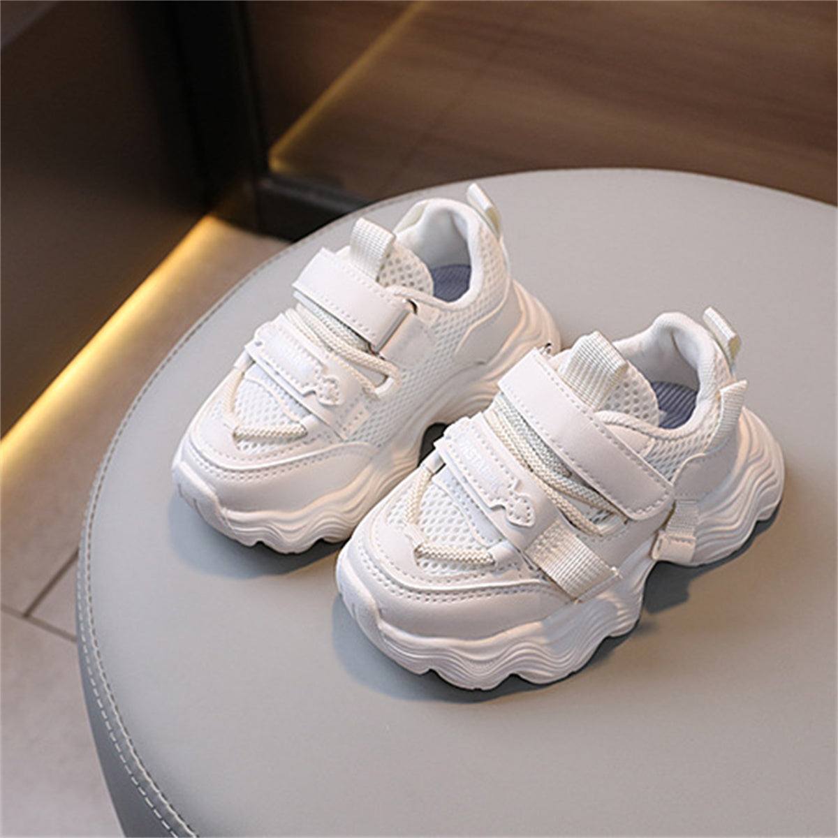 Girls' silver pink shiny temperament soft sole breathable and comfortable sports shoes