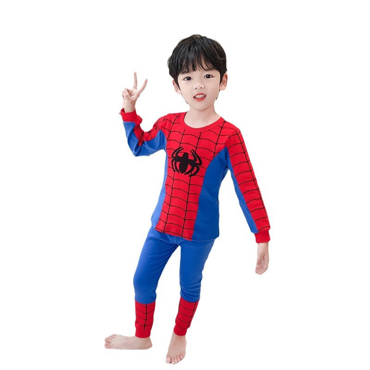 Boys' stylish and handsome pure cotton home wear pajamas set two-piece set