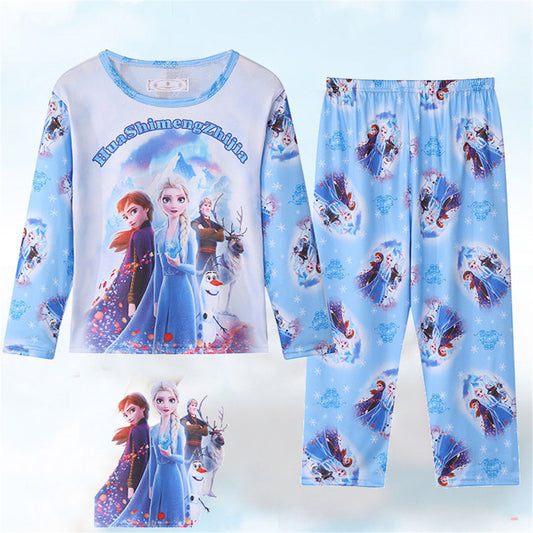 Girls Pajamas Spring and Autumn Long Sleeve Cartoon Cute Kids Pajamas Set Summer Air Conditioning Clothes