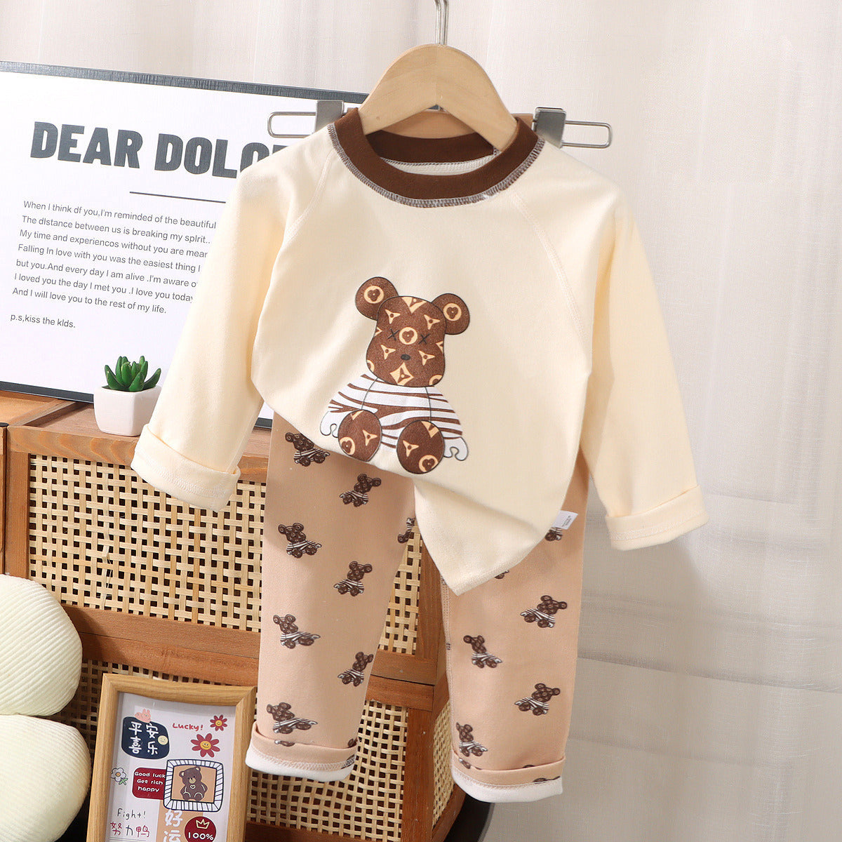 Strawberry Bear Cute Cartoon Home Clothes Set