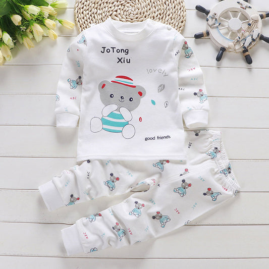 Toddler Boy Cotton Cartoon T-shirt & Pants Pajamas